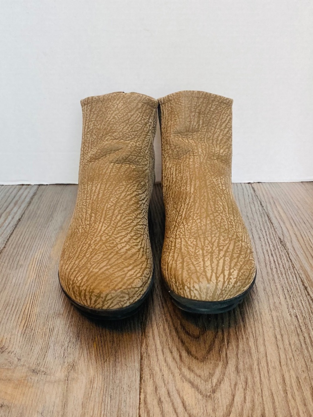 Arche Baryky France, Womens Tan Nubuck Back Zip Flat Ankle Boots, 10 / 41.